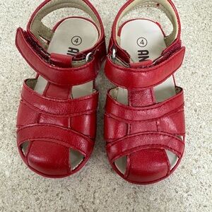 Red Kids Sandals - Ankle Strap Comfort